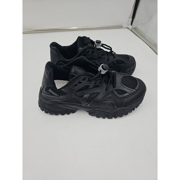Children Laceup With Lace Lock Sneakers Size EU26/US9.5 Black - Picture 2 of 4